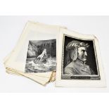 A collection of bookplate engravings and illustrations to include Dante Alighieri.