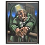 PETER HOWSON OBE (Scottish, born 1958); large oil on canvas, 'Green Dosser', 122 x 91.5cm,