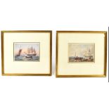 ATTRIBUTED TO WILLIAM JOY (1803-1867); a pair of watercolours depicting maritime scenes, 10 x 14.