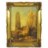 FELICE AUGUSTE REZIA (1866-1906); oil on board, 'Rouen Cathedral', signed and dated '88, 40.5 x 30.