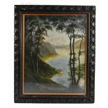 B A GOLLEDGE; oil on canvas, 'Chillon Castle', unsigned, bears label verso, 60 x 48cm, framed and