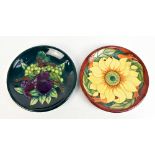 SALLY TUFFIN FOR MOORCROFT; a circular plate decorated in the 'Finches' pattern, diameter 26cm,