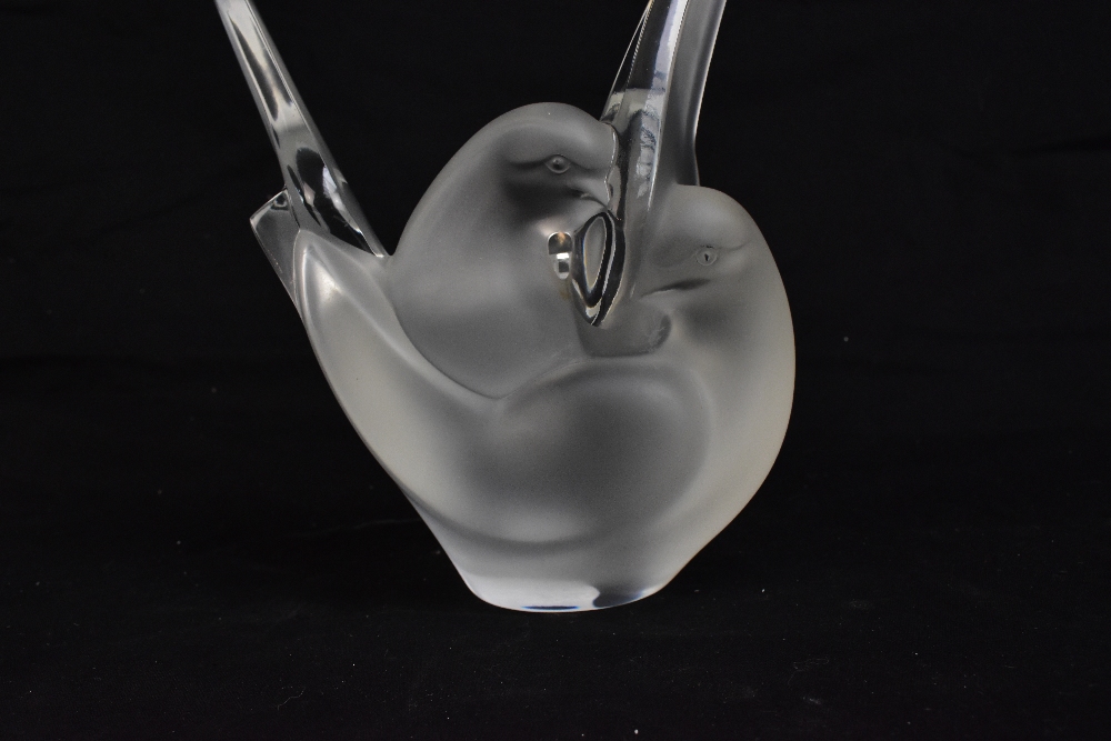 LALIQUE FRANCE; a clear and frosted glass posy holder 'Sylvie', signed with original labels to base, - Image 3 of 15