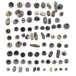 A group of ancient jewellery beads of varied size and form (some af). Provenance: a private UK