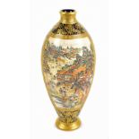 KINKOZAN; a fine Japanese Meiji period ovoid vase, the front panel decorated with a detailed