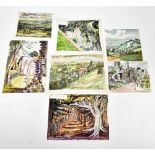 EDWARD MORGAN; eight assorted unframed watercolours to include 'Baggeridge Woods', each signed,