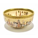 SHOKO TAKEBE; a fine Japanese Meiji period Satsuma bowl, the interior and exterior decorated with