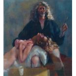 ROBERT O LENKIEWICZ (1941-2002); a large oil on canvas, 'The Painter with Lindsay Seers', Project