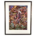 PETER HOWSON OBE (Scottish, born 1958); pastel, 'Mayhem', signed, also inscribed and dated to the