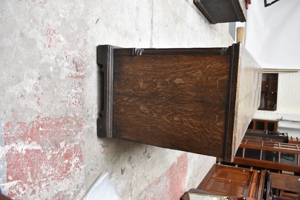 A good and large early 19th century oak and mahogany crossbanded North Country dresser base with two - Image 5 of 6