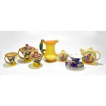 CHELSEA WORKS OF BURSLEM; a contemporary three piece conical tea service, together with a similar
