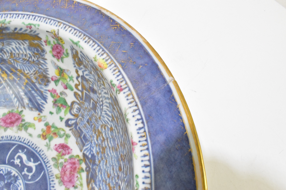 A large Chinese Canton Famille Rose bowl, painted with insects and floral sprays with gilt - Image 21 of 23