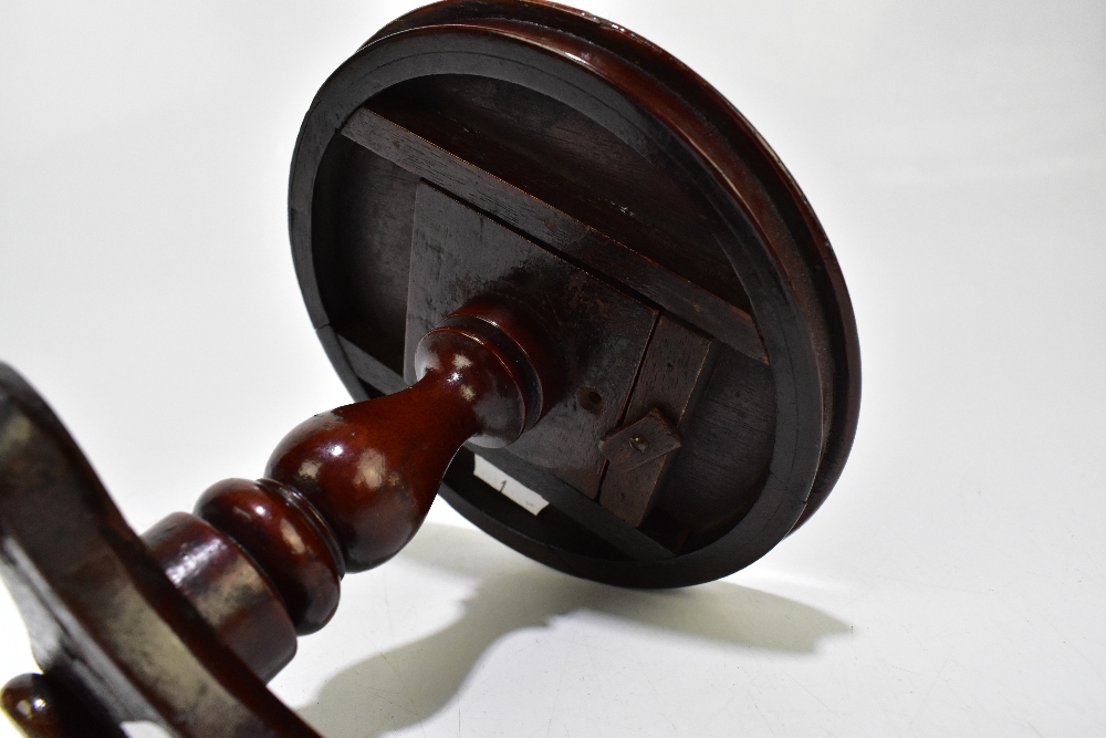 A 19th century mahogany apprentice miniature tilt-top breakfast table, with rosewood and satinwood - Image 5 of 6