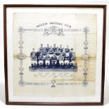 SWINTON FOOTBALL CLUB INTEREST; a handkerchief depicting a team photograph from the 1931-32