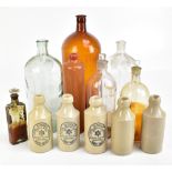 A collection of assorted poison bottles and ginger beers to include three examples by Leigh & Co