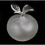 LALIQUE FRANCE; a Nina Ricci frosted glass Grande Pomme perfume bottle  in the form of an apple,
