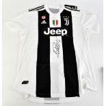 CRISTIANO RONALDO; a Juventus Adidas 2018-19 season Climachill player issue specification home