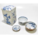 NANKING CARGO; two 18th century Chinese export porcelain bowls, the first with underglaze blue and