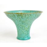 ROYAL LANCASTRIAN; an unusual footed bowl with flared rim, decorated with a powdered blue glaze,