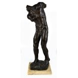 VANJA RADAUS (Croatian 1906-1975); a large bronze sculpture, 'Kosac (The Reaper)', male nude, raised