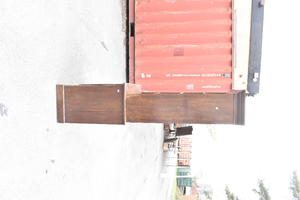 A Victorian oak bookcase, the upper section with three adjustable shelves, the base section with - Image 4 of 4