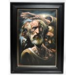 PETER HOWSON OBE (Scottish, born 1958); large oil on canvas, 'Merlinus Ambrosius', signed, inscribed