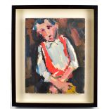ARNOLD VAN PRAAG (1926-2020); oil on board, ‘Boy in a Red Waistcoat (After Cézanne)’, unsigned, 38 x