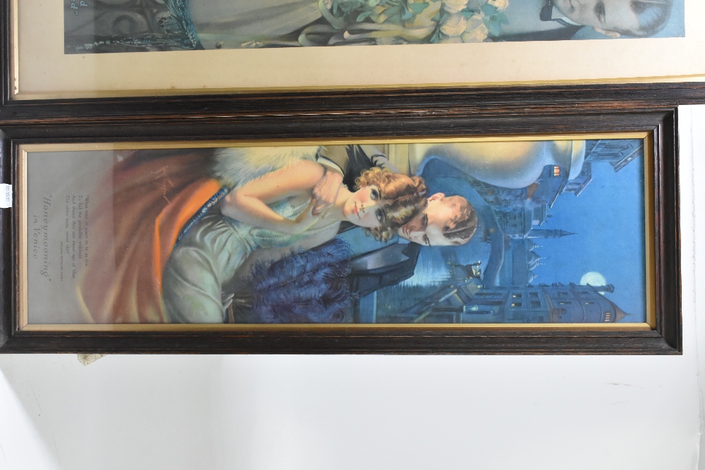 Two French Art Deco prints, 'Honeymood in Venice' and 'Beauty Gained is Love Retained', larger - Image 3 of 6