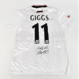 RYAN GIGGS; a Manchester United Umbro 1998-99 Treble winning season retro remake away shirt,