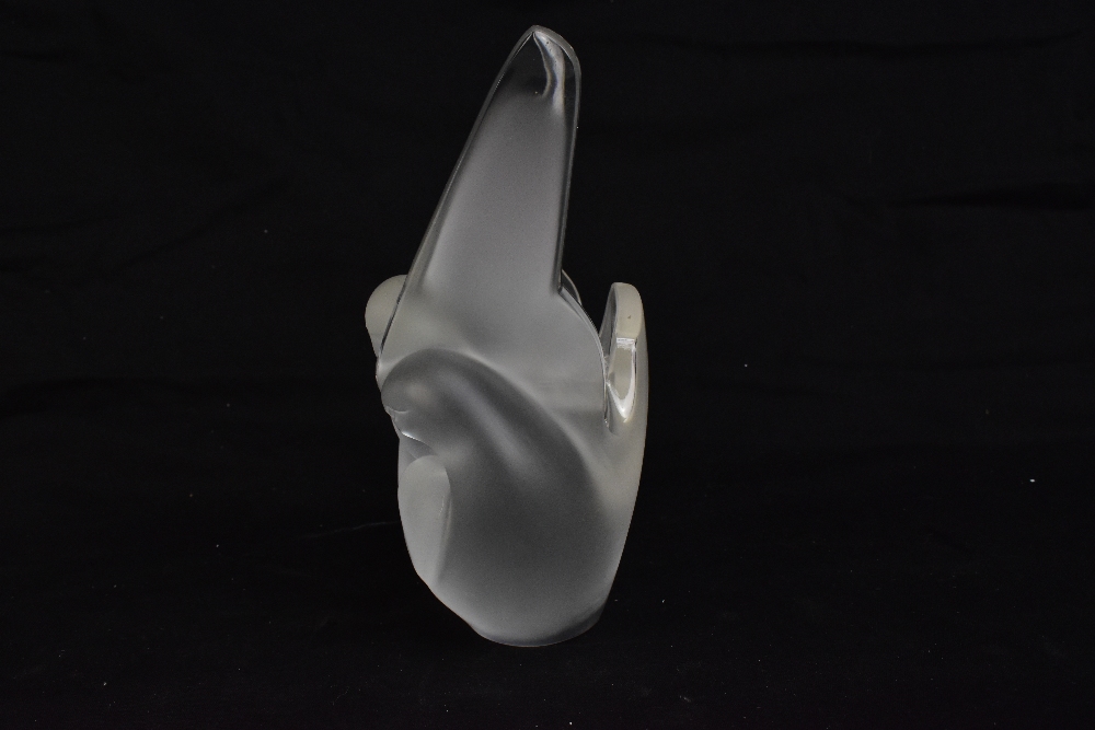 LALIQUE FRANCE; a clear and frosted glass posy holder 'Sylvie', signed with original labels to base, - Image 7 of 15