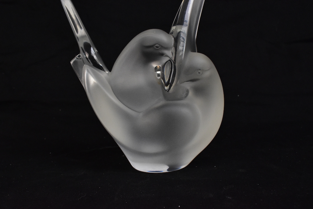 LALIQUE FRANCE; a clear and frosted glass posy holder 'Sylvie', signed with original labels to base, - Image 2 of 15