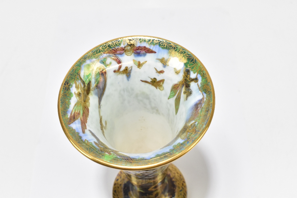 DAISY MAKEIG-JONES FOR WEDGWOOD; a 'Fairyland' lustre trumpet vase decorated in the 'Butterfly - Image 8 of 8