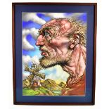 PETER HOWSON OBE (Scottish, born 1958); pastel, 'Tilting at Windmills', signed, 65 x 50cm, framed