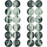 FORNASETTI OF MILAN; a set of twenty-four transfer decorated 'Adam & Eve' porcelain plates, designed