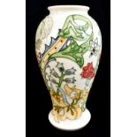 RACHEL BISHOP FOR MOORCROFT; an inverted baluster shaped vase decorated in the 'Golden Lily'