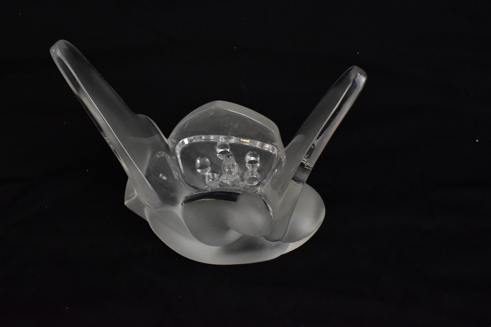 LALIQUE FRANCE; a clear and frosted glass posy holder 'Sylvie', signed with original labels to base, - Image 4 of 15