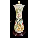 RACHEL BISHOP FOR MOORCROFT; a large cylindrical table lamp decorated in the 'Golden Lily'