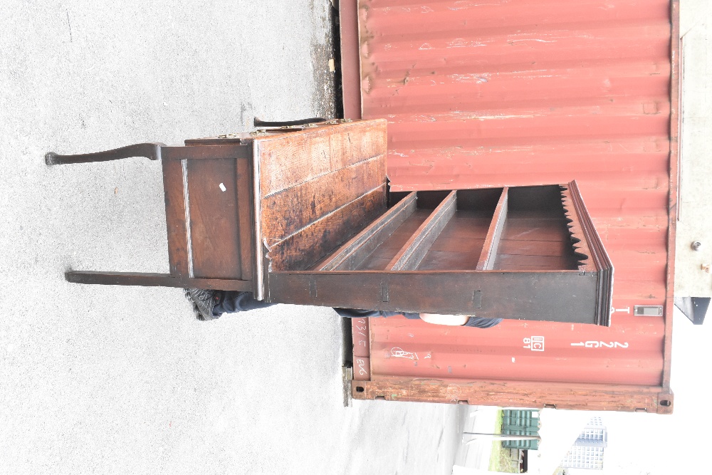 An 18th century oak dresser of low proportions, the plate rack back with carved and moulded - Image 5 of 6