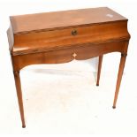 A contemporary cherrywood vanity unit raised on turned tapering legs, width 90cm.