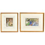EMMA FLORENCE HARRISON (fl. 1877-1925); two watercolours, including 'And All the Trees are Christmas