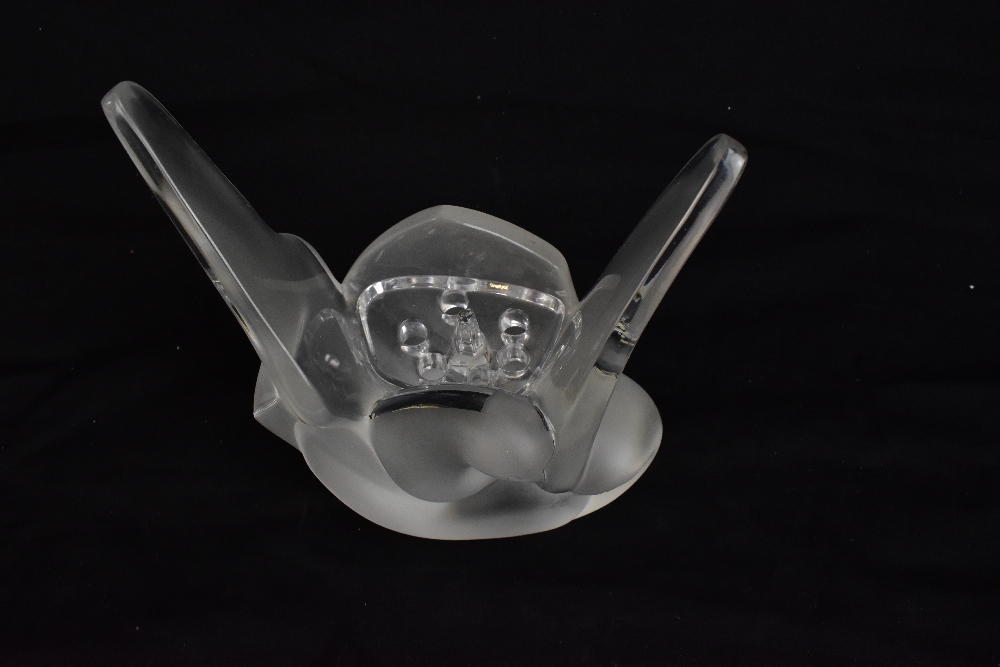 LALIQUE FRANCE; a clear and frosted glass posy holder 'Sylvie', signed with original labels to base, - Image 5 of 15