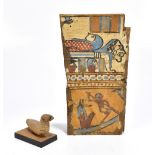 An Egyptian Coptic Period circa 6th-8th century AD wooden model bird, length approx 10cm, on