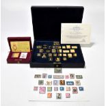 HALLMARK REPLICAS LTD; a cased limited edition set of gold plated sterling silver 'stamps', with