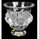 Lalique France; a clear and frosted glass ‘Dampierre’ vase, signed Lalique France to base, height