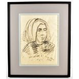 IN THE MANNER OF IRMA STERN (South African 1894-1966); charcoal study, portrait of a woman,