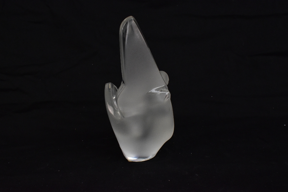 LALIQUE FRANCE; a clear and frosted glass posy holder 'Sylvie', signed with original labels to base, - Image 10 of 15