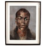 ENWONWU; pastel, portrait of a young gentleman, bearing signature and dated 1957, 43 x 34cm,