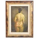 ARTHUR DELANEY (1927-1987); oil on board, 'Nude Study', signed and dated 1964 top left, 30.5 x 19.