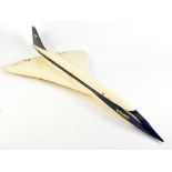 A 1970s BOAC fibreglass model of Concorde, length 116cm, wingspan 52cm.Additional InformationOne