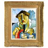 GEOFFREY KEY (born 1941); oil on canvas, 'Barmaid', signed and dated '11 top left, 50 x 40cm,